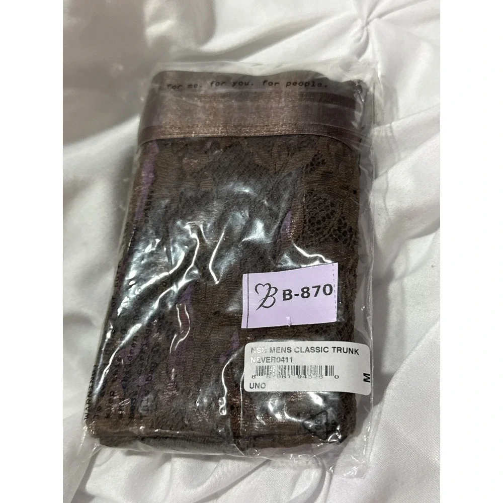 Cosabella Men's Luxury Brown‎ Lace Boxer Trunks Size M